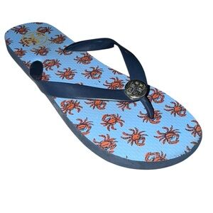Tory Burch Crab Flip flops Women’s 10